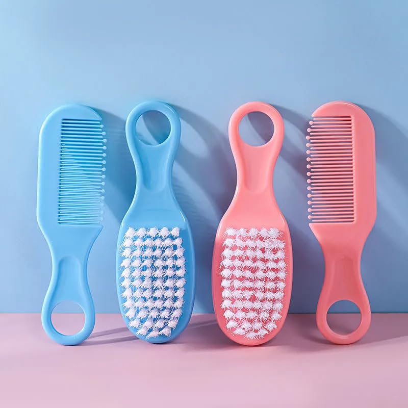 Baby Comb and Brush Set – Soft Bristles for Newborns, Toddlers & Infants | Gentle Scalp Care | BPA-Free, Hypoallergenic | Baby Hairbrush for Cradle Cap & Sensitive Skin (Bright Yellow)