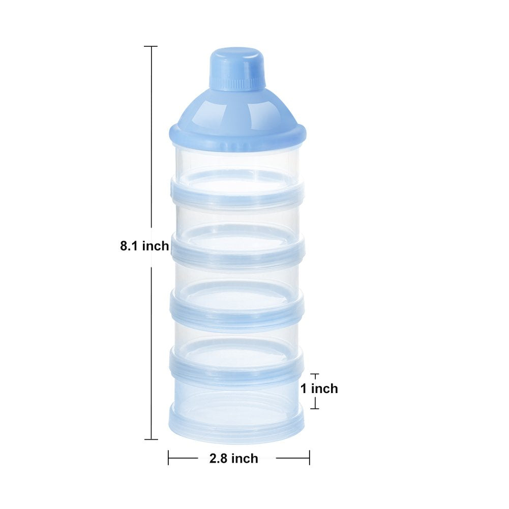 Accmor Formula Dispenser On The Go, 5 Compartments Stackable Formula Container for Travel, Baby Milk Powder Kids Snack Container, BPA Free