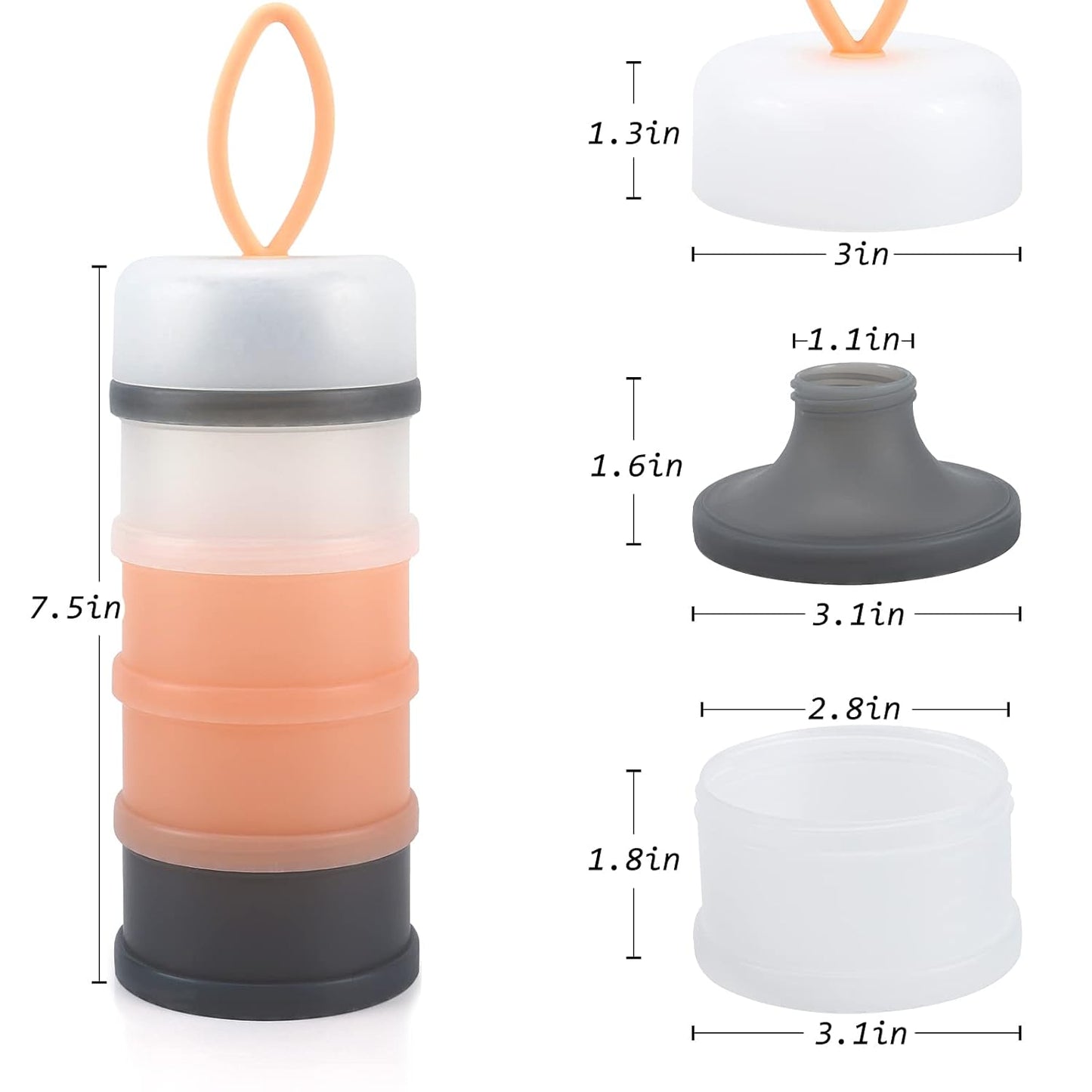 Accmor Baby Formula Dispenser On The Go, Stackable Formula Dispenser Formula Container to Go, Non-Spill Portable Milk Powder Kids Snack Storage Container, BPA Free