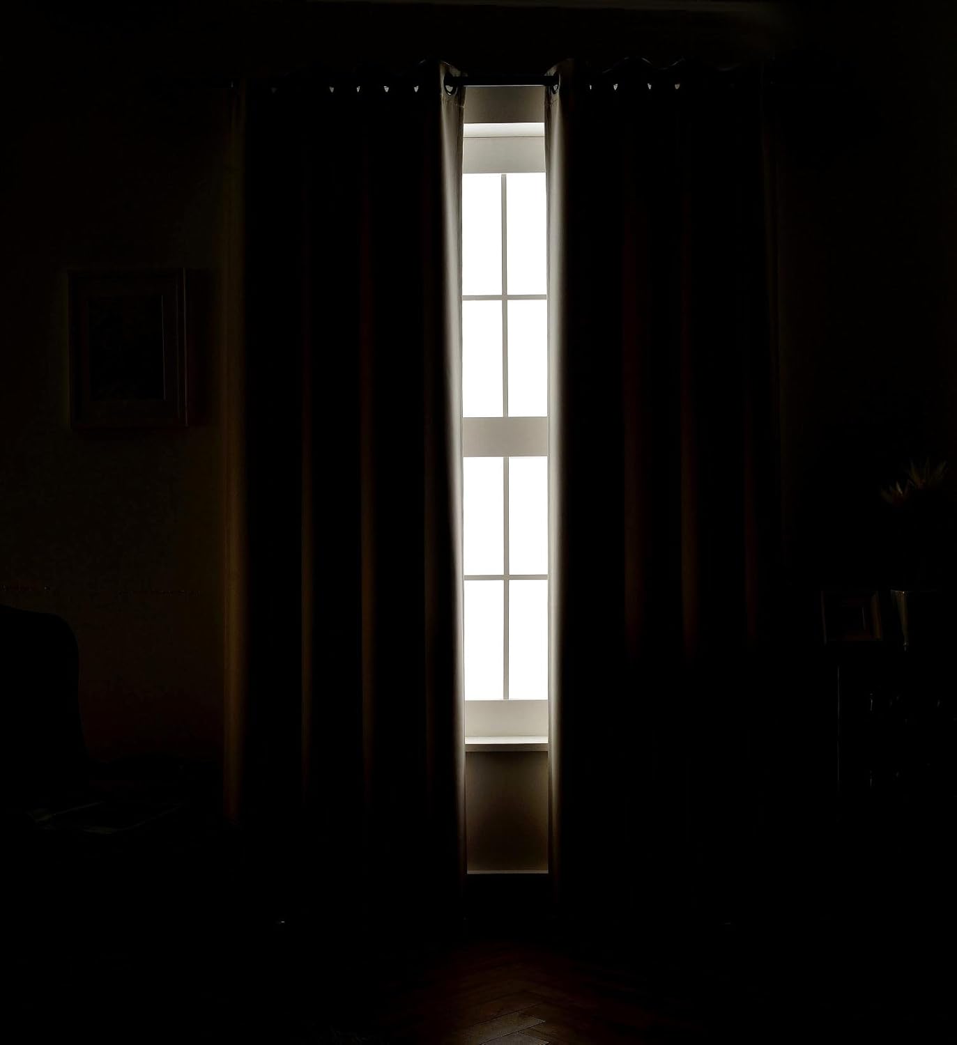 MIUCO Blackout Curtains Room Darkening Curtains Textured Grommet Panels for Window Treatment 2 Panels 52x63 Inch Beige