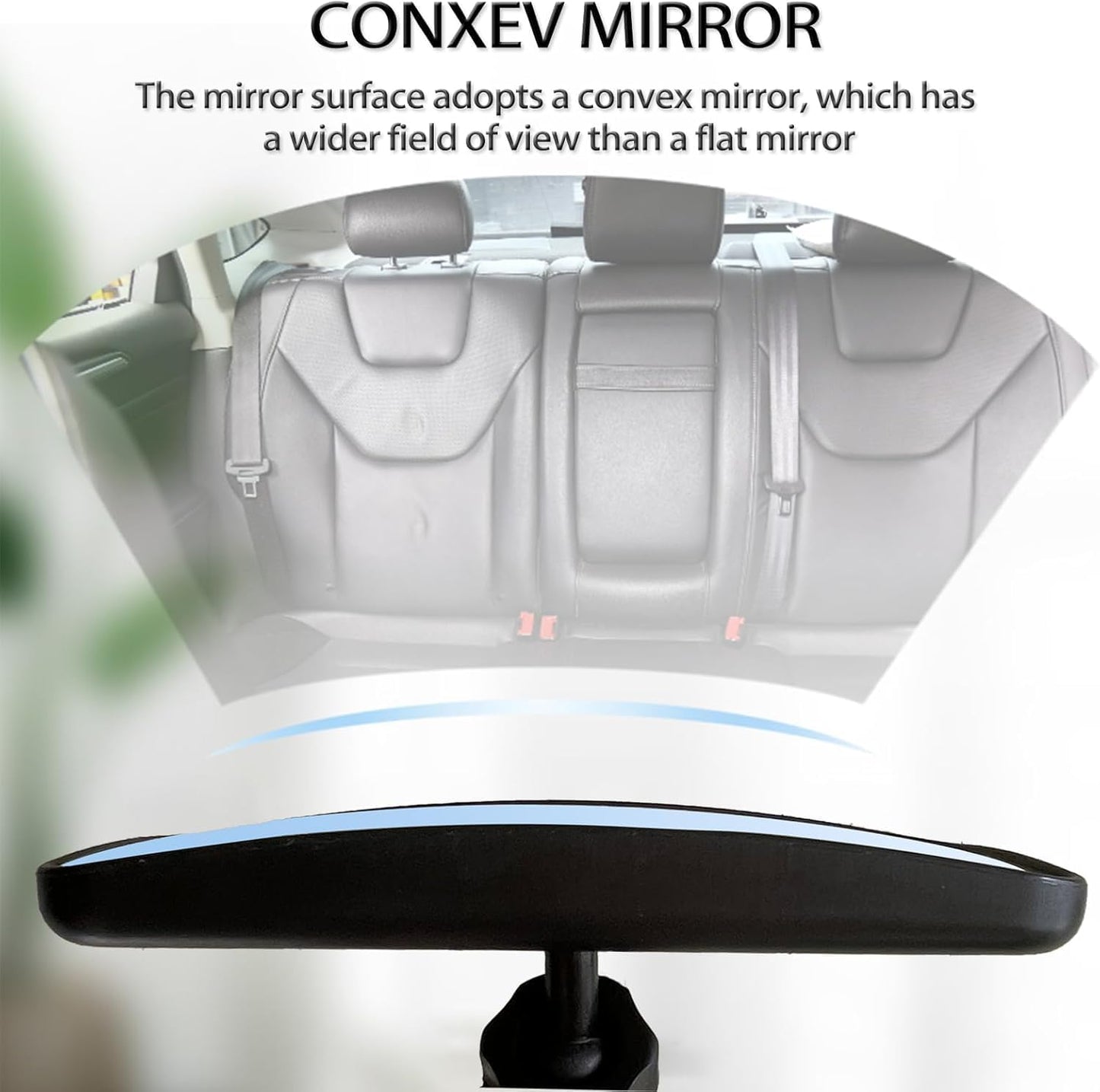 Universal Car Interior Rearview Baby Mirror Wide Angle Convex Mirror Clip-on & Suction Cup mirrors for Viewing Rear Passengers(5.11' X 2.56')