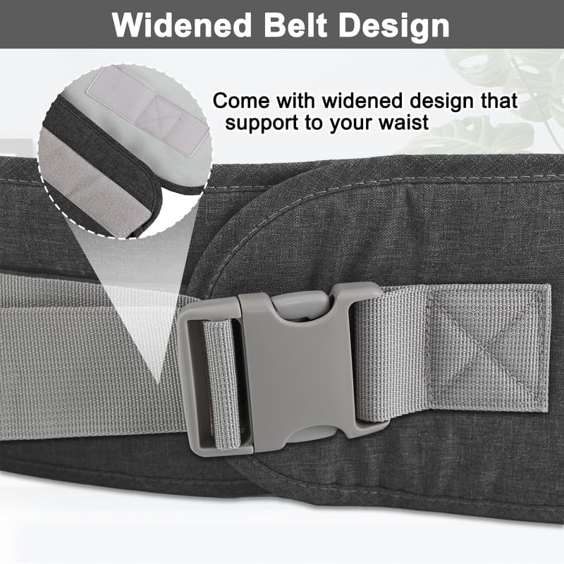 Baby Hip Carrier, Hip Seat Baby Carrierwith Adjustable Waistband, Ergonomic No-Slipped Seat, Breathable Materials for Newborns to Toddlers(Black