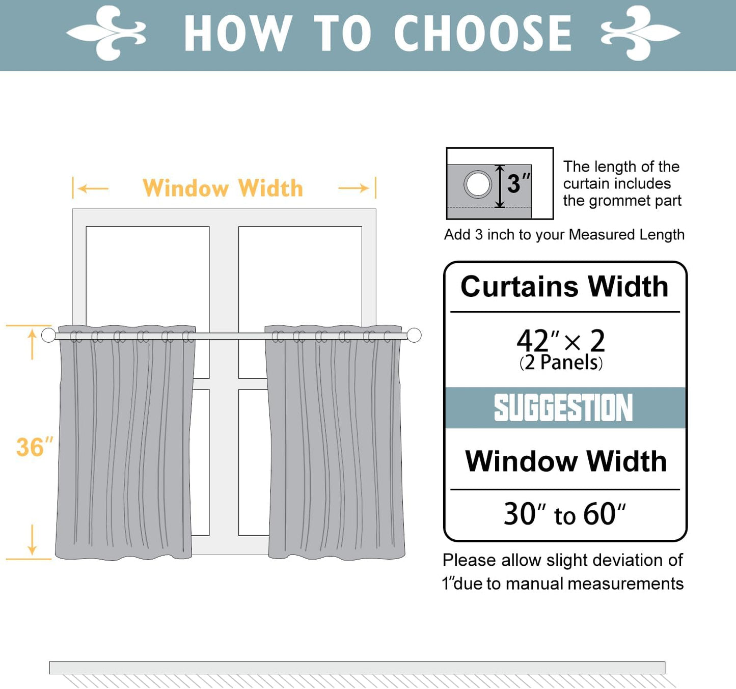 ChrisDowa Small Window Curtains 36 inches Long for Bedroom - Grommet Short Thermal Insulated Room Darkening Curtains for Kitchen (2 Panels, Biscotti Beige, 42 x 36 Inch)