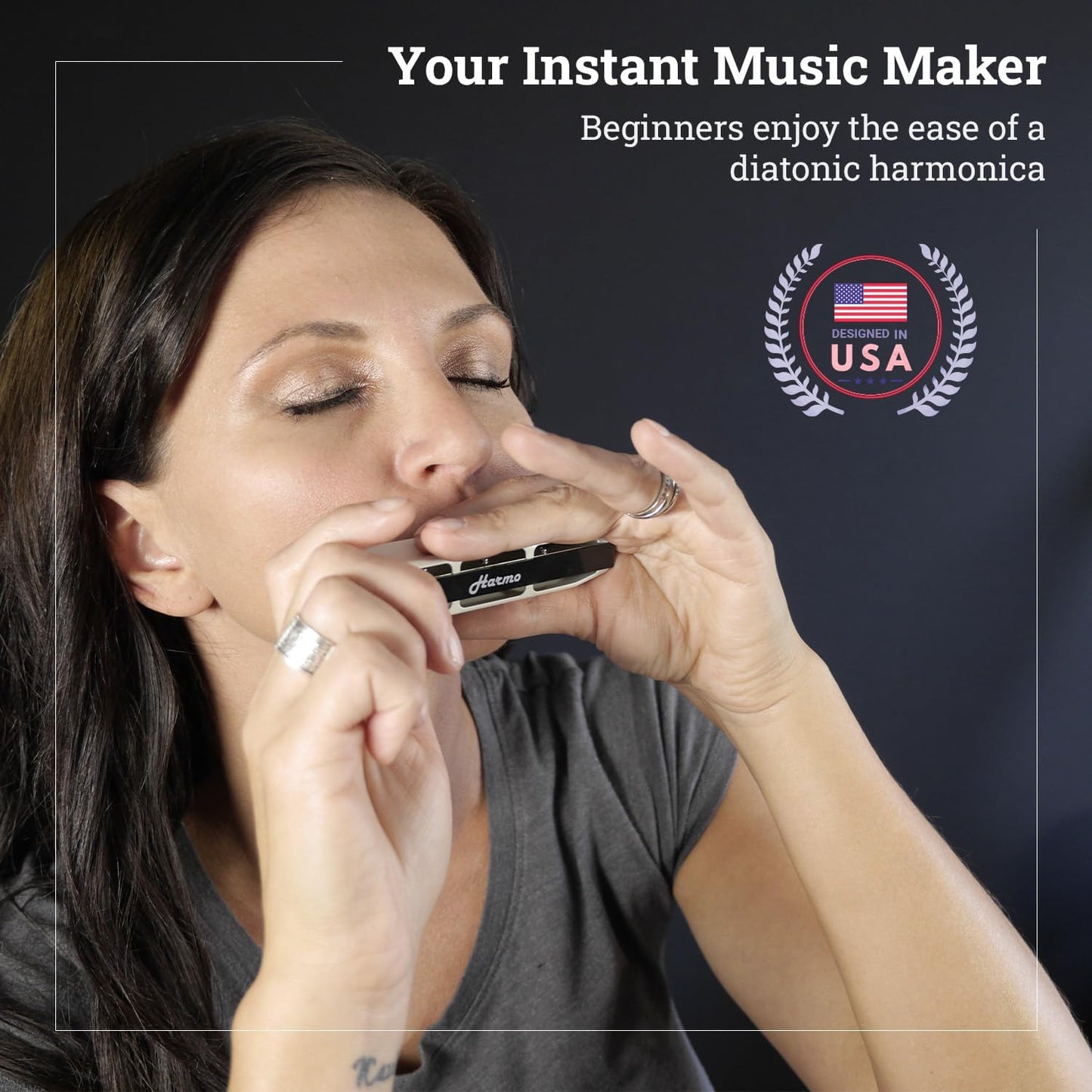 Harmo Polar Diatonic Harmonica Key of G - 10 Holes 20 Notes, Blues Harp Mouth Organ With Case, Phosphor Bronze Reeds, Suitable for All Genres, Harmonica for Kids, Adult, Beginners & Professionals