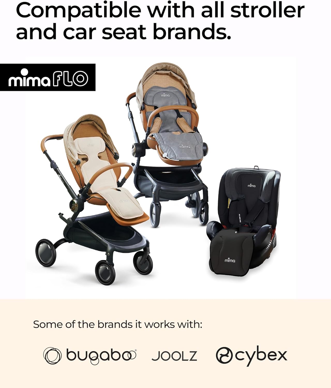 Mima Stroller Cooling Pad with USB Fan Flo Donut | Ultra-Breathable Mesh Seat Liner | External Battery Design for Baby Safety | Universal Fit for 0-4 Years | for Hot Days & Summer