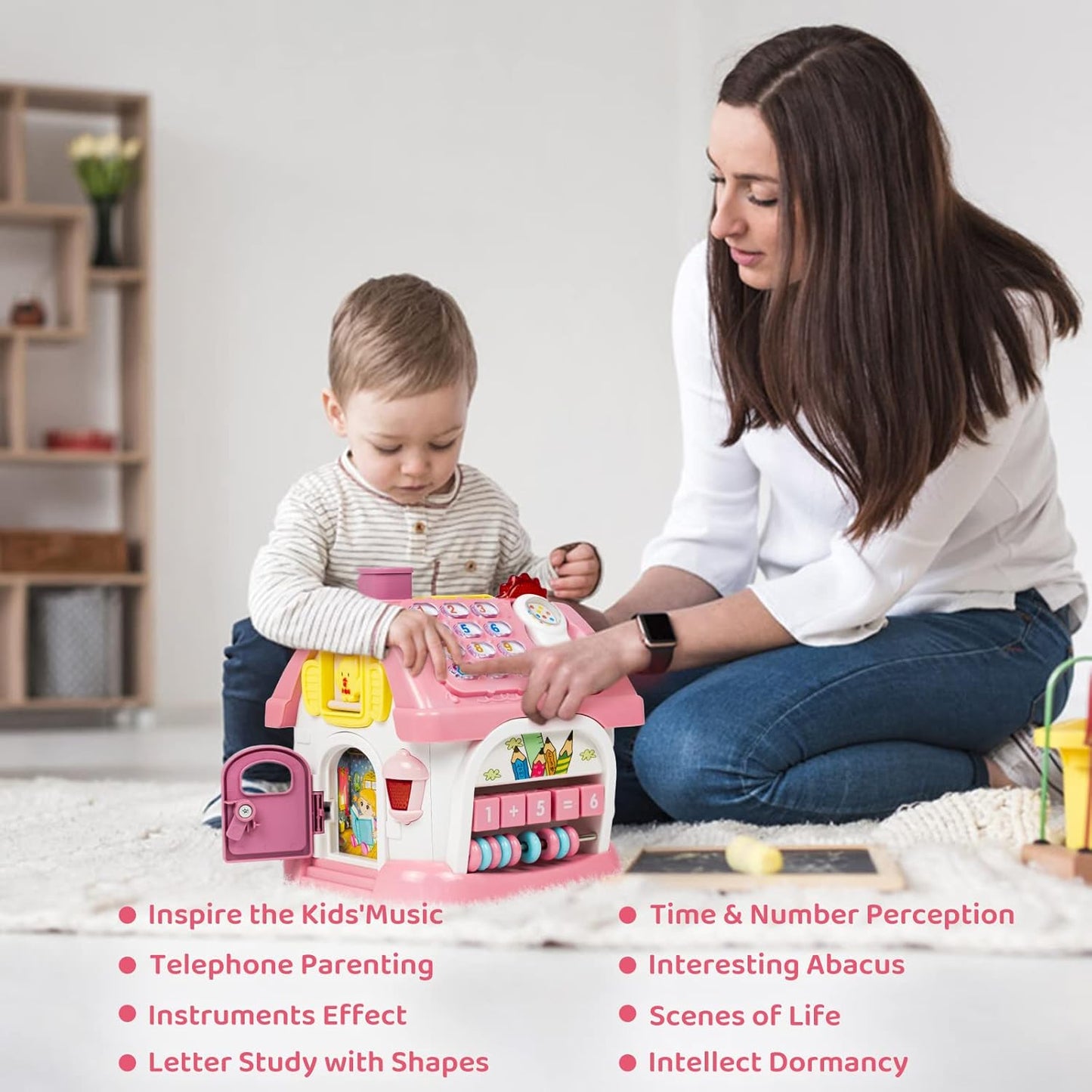 Marstone Toddler Toys for 1 Year Old Girl Gifts: First 1st Birthday Gifts for Girls and Boys, 8-in-1 Musical Learning House Montessori Baby Toys 6-12 12-18 Months, Educational Toddler for Ages 0-2