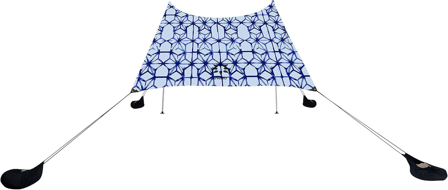 Neso Tents Beach Tent with Sand Anchor, Portable Canopy Sunshade - 7' x 7' - Patented Reinforced Corners(Shibori)