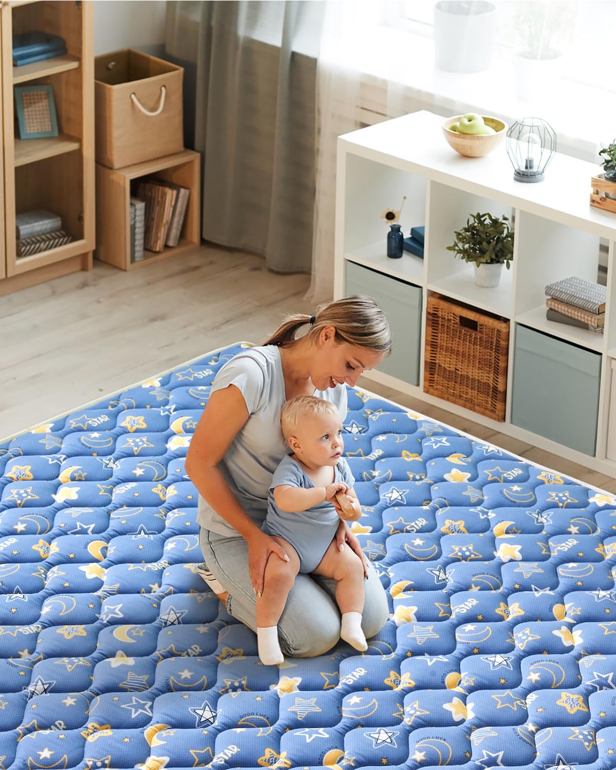 Odorless Premium Foam Baby Play Mat 71" X 59", Extra Large Activity Playmats for Babies,Toddlers, Infants, Soft Thicker Baby Mat for Floor, Play & Tummy Time, Machine Washable for Easy Care