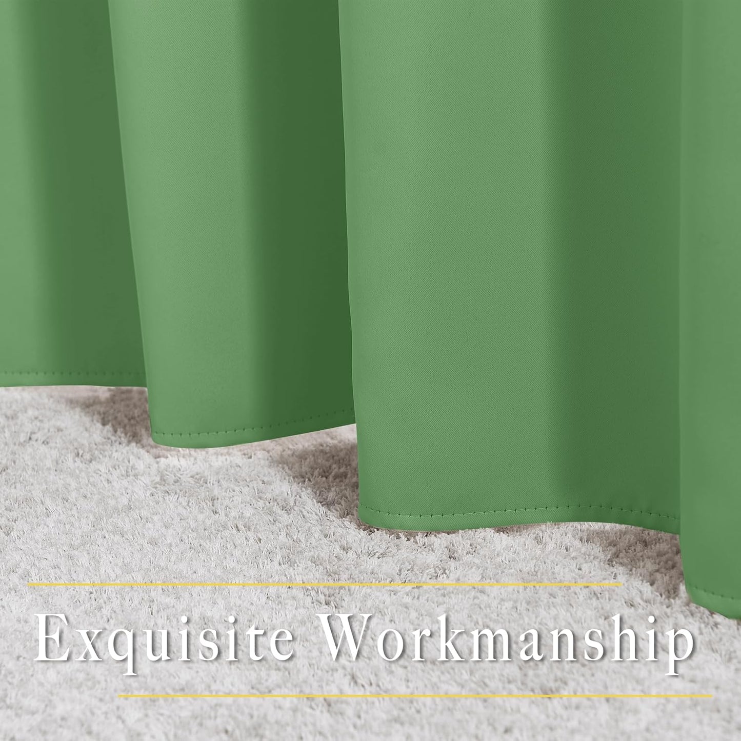 NICETOWN 66 inch Forest Green Curtains for Bedroom, Blackout Curtains Thermal Window Treatment Energy Saving Solid Grommet Sound Reducing Drapes for Living Room, 2 Panels, W66 x L66