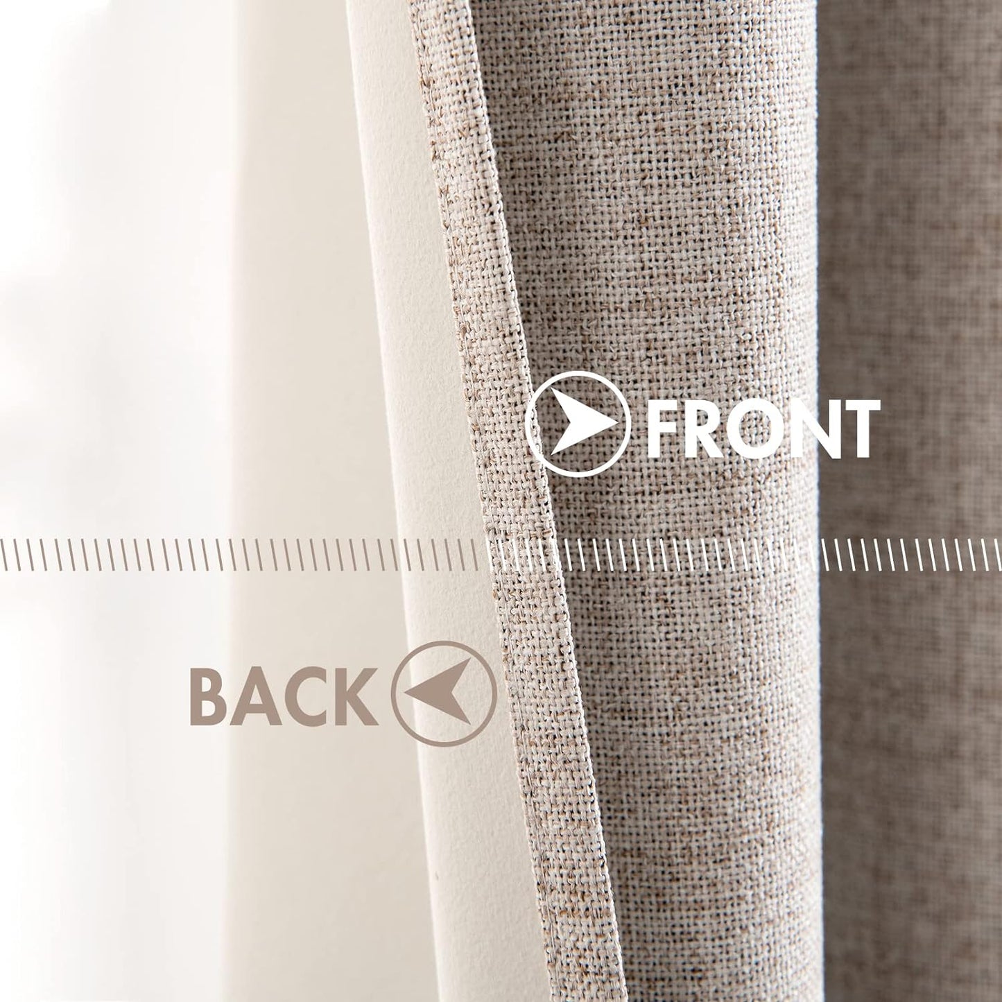 MIULEE Blackout Curtains for Bedroom Linen Texture Solid Thermal Insulated Natural Khaki Grommet Room Darkening Curtains & Drapes Luxury Decor for Living Room Nursery 52x45 Inch (2 Panels)