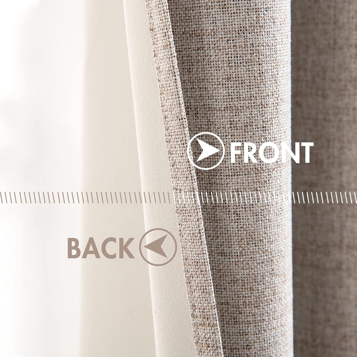 MIULEE Linen Texture Curtains, 2 Pack Blackout Thermal Insulated Khaki, 52x120 Inch Grommet Room Darkening Curtains/Draperies for Bedroom, Living Room, Nursery