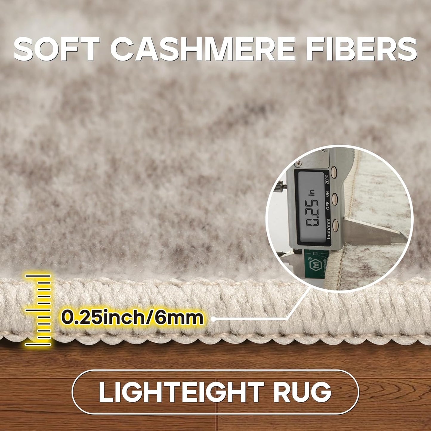 5x7 Area Rugs for Living Room Rug Washable: Modern Rug for Dining Room Bedroom Carpet Non Slip Low Pile 5 by 7 Indoor Abstract Nursery Home Office Brown Grey