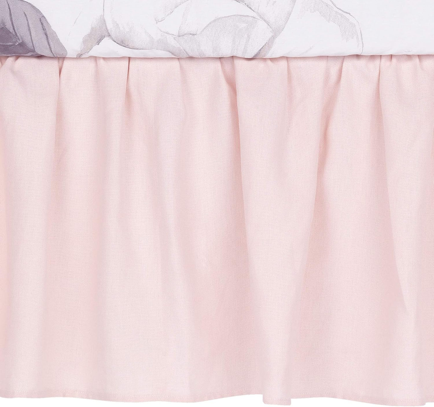 Lambs & Ivy Floral Garden Watercolor/Pink Linen 5-Piece Baby Crib Bedding Set