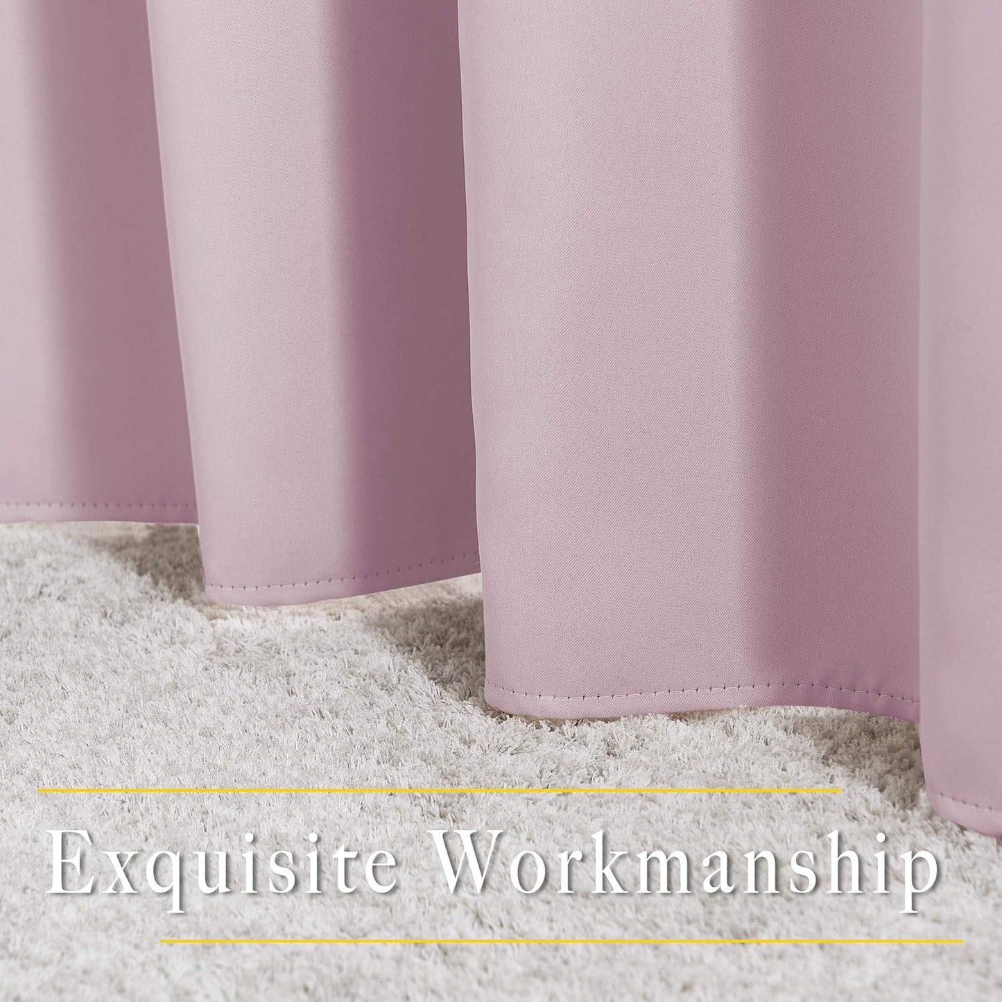 NICETOWN Room Darkening Drapes for Nursery - (52 inches Width by 120 inches Length, Lavender Pink, 1 Pair) Light Blocking Curtain Panels for Bedroom Girl Room, Soft Fabric Window Treatment