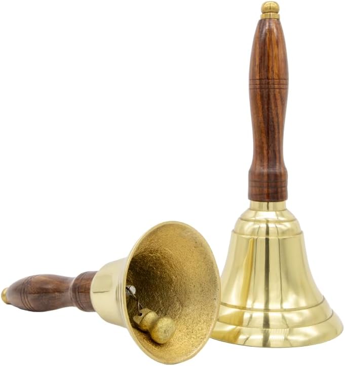 Engravable Brass School Bell - Teacher Handbell - Great Gift for Teachers - Bell for Weddings and Other Occasions
