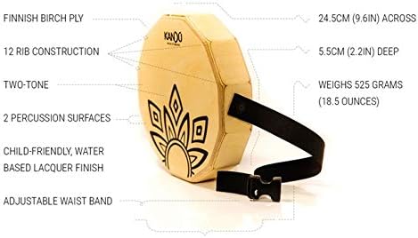 KTÄK -The First Handcrafted, Hand Drum Percussion, Two-Sound Cajón Body Snare, Portable Cajon by Kandu with Carry Case (Nut Brown)