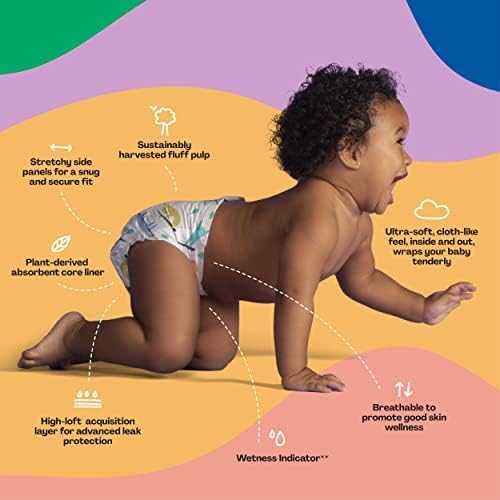 Hello Bello Diapers Size 2 | Extra-Absorbent | Hypoallergenic | Alphabet Soup | 120 Count, Pack of 4