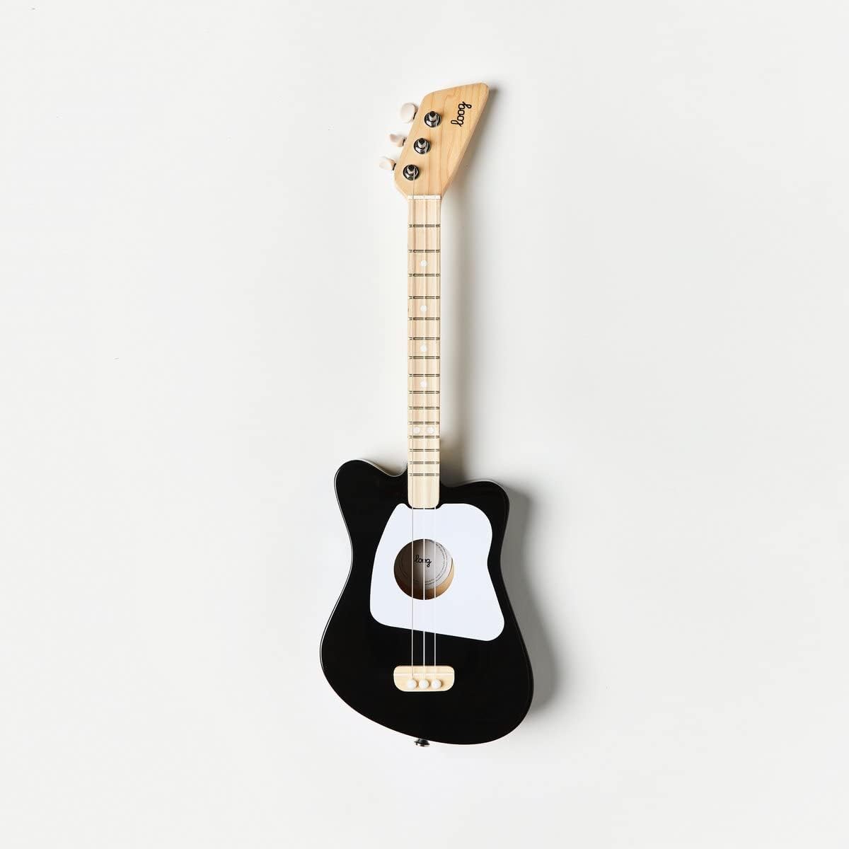 Loog Mini Acoustic kids Guitar for Beginners 3-strings Ages 3+ Learning app and lessons included Black