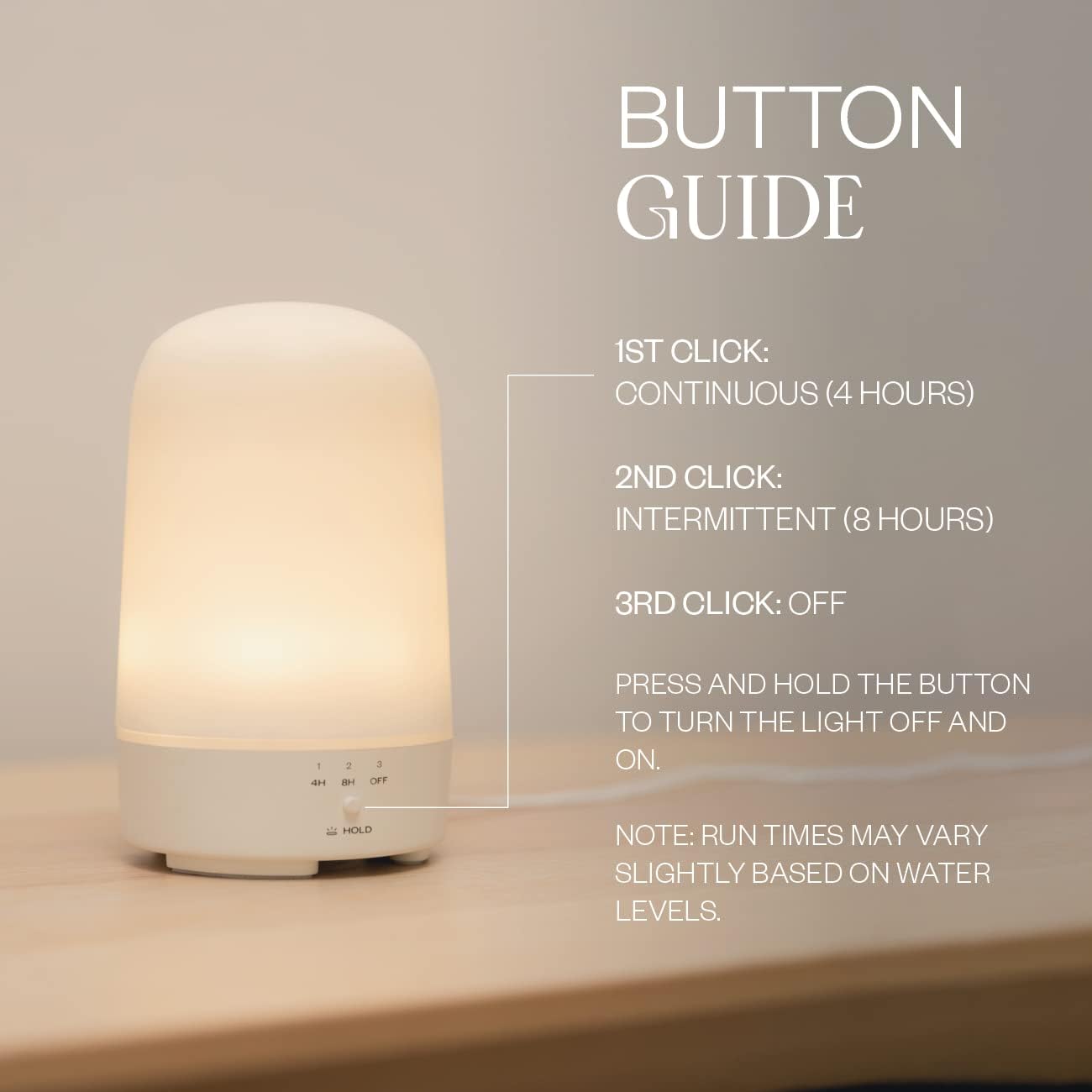 Vitruvi Glow Ultrasonic Essential Oil Diffuser | Aromatherapy Diffuser for Home, Kids Room, Room Decor (100 ml) White