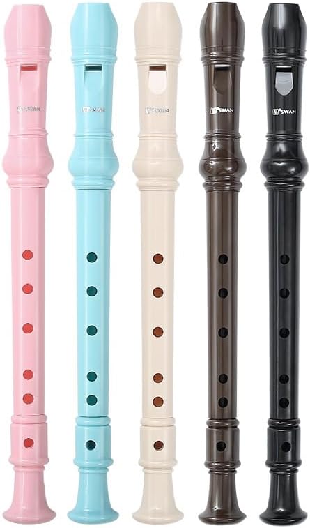 German Fingering, Natural,Soprano Recorders Descant Flute With Cleaning Rod German Style for Chrildren Kids Beginner Graduation or Back to School Gift(Pink eight holes)