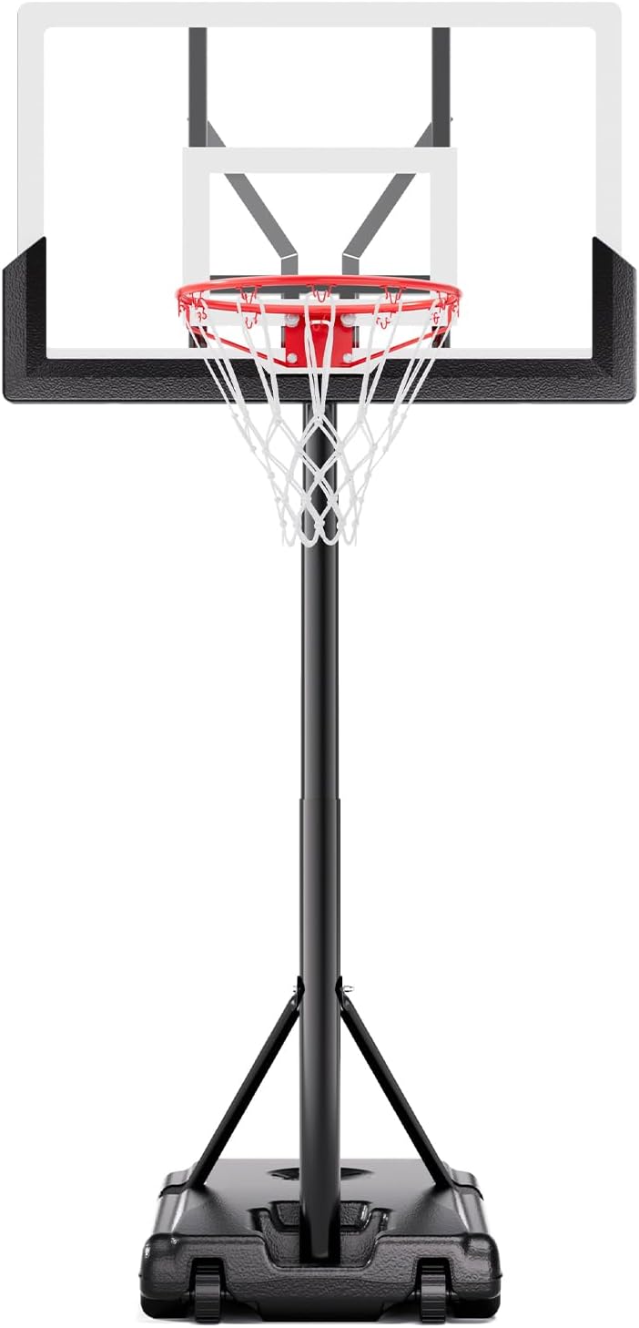 Basketball Hoop Outdoor 10 FT Height Adjustable, Portable Basketball Goals Systems with 45" Backboard for Youth Adults Kids - Backyard, Driveway, Indoor Play