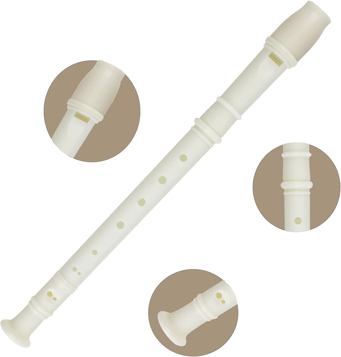 15 PCS 8 Holes Soprano Recorder - Plastic German Style Descant Flute Instrument With Cleaning Rod for Kids, Students, Beginners, Class Rewards