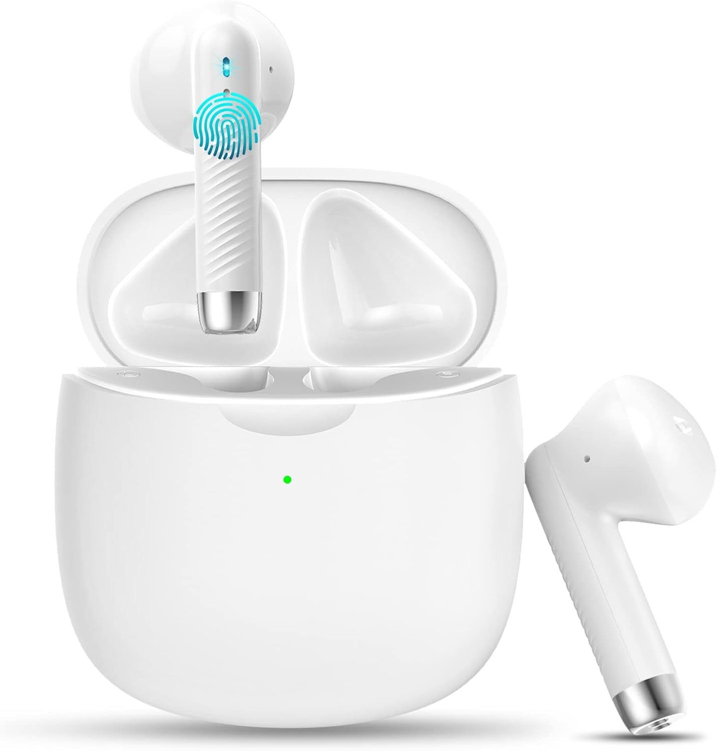AI Translation Earbuds Real Time with Audio and Video Calls, 3-in-1 Language Translator Earbuds Support 164 Languages and 7 Translation Modes, 32H Buletooth 5.3 Headphones with Mic, White