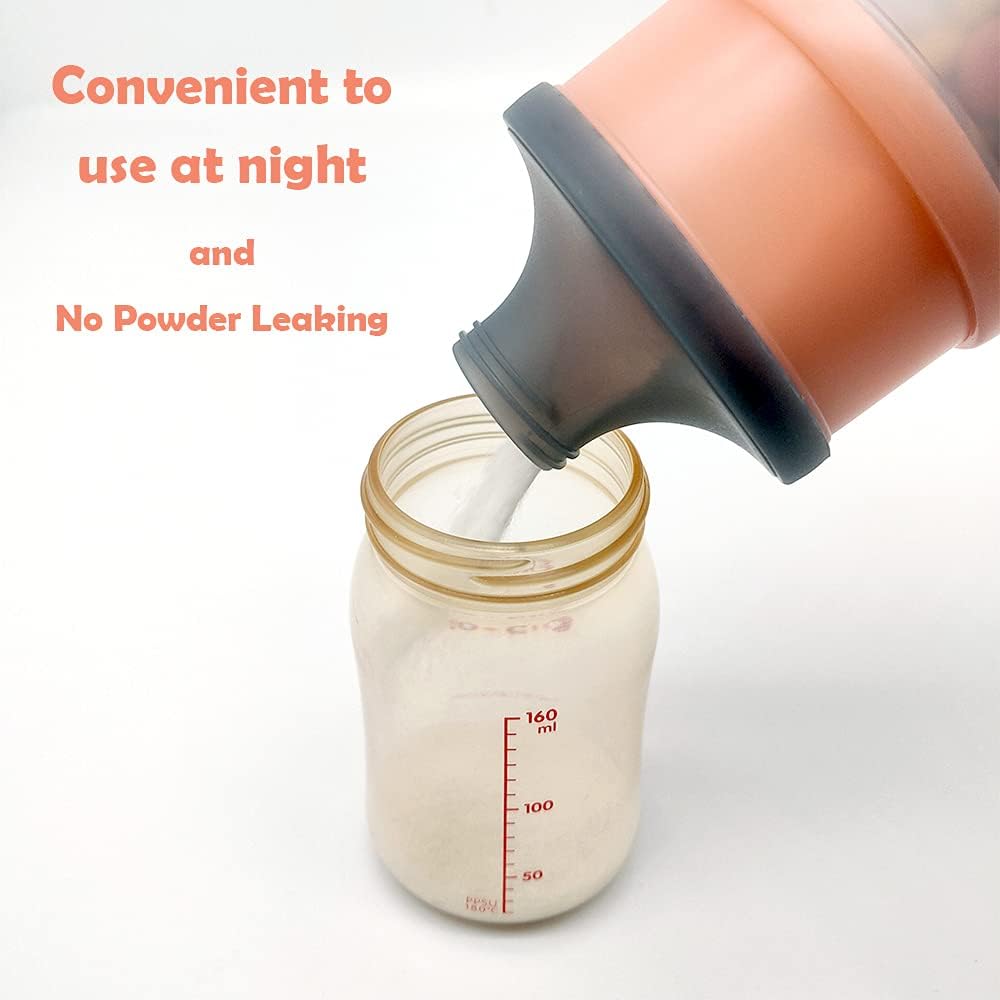Baby Formula Dispenser, Portable Milk Powder Dispenser Container, Baby Feeding Travel Storage Container, formula mixer, formula holder, BPA Free, 4 Compartments, 2 Packs, dispensador de fórmula