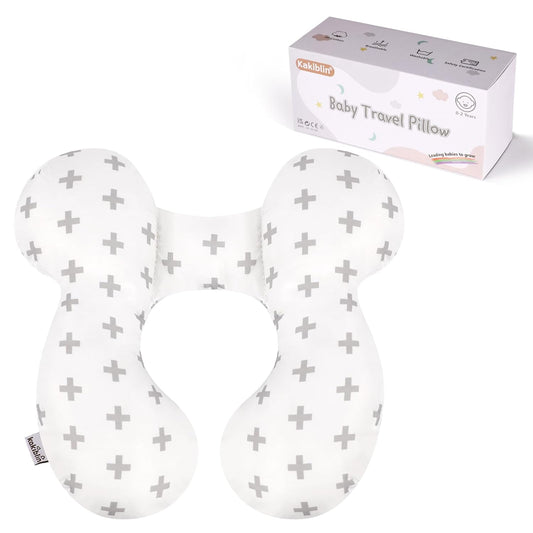 KAKIBLIN Baby Travel Pillow, Baby Neck Pillows for Car Seat, Upgraded Babies Head Pillow, Head and Neck Support Pillow for Car Seat, Pushchair, Travel(Twig)