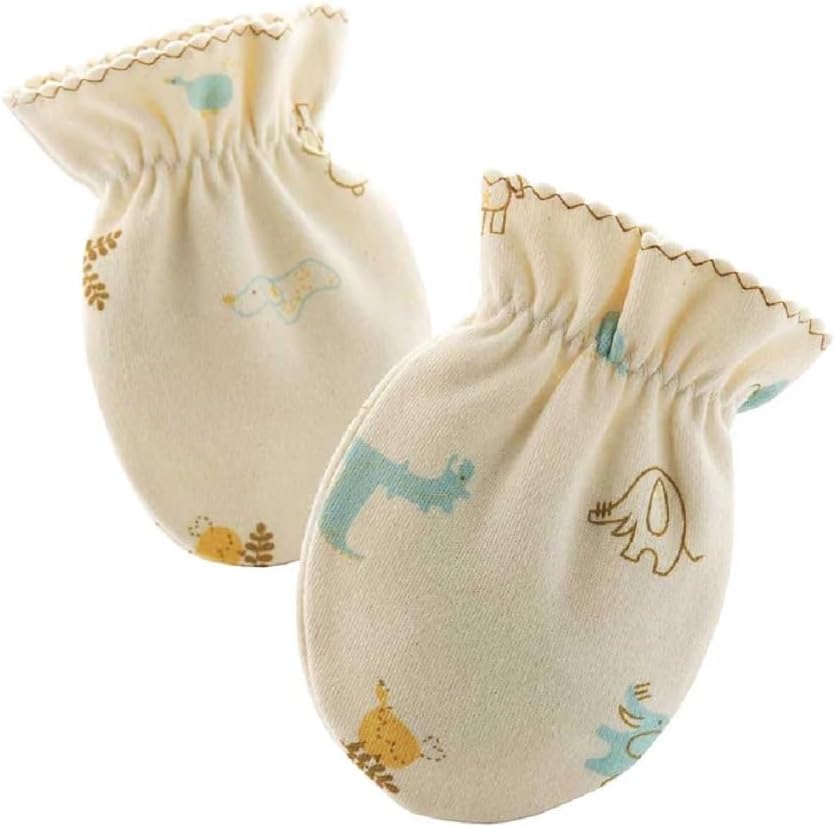 Organic Newborn Baby Scratch Mittens – 3 Pack Soft Cotton Anti-Scratch Gloves | Breathable Hand Covers for Newborns | Made in Korea