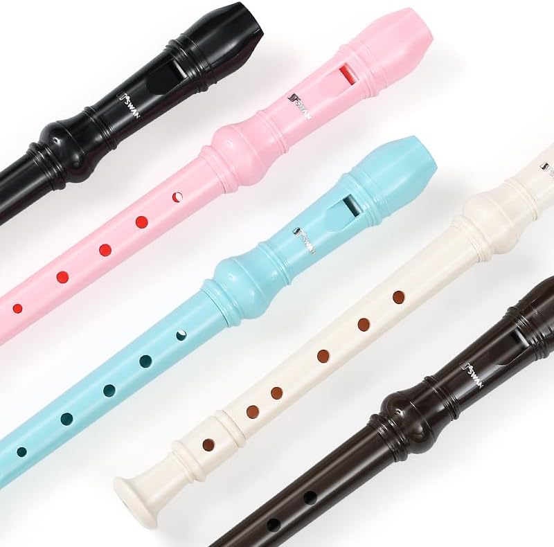 German Fingering, Natural,Soprano Recorders Descant Flute With Cleaning Rod German Style for Chrildren Kids Beginner Graduation or Back to School Gift (Brown eight holes)
