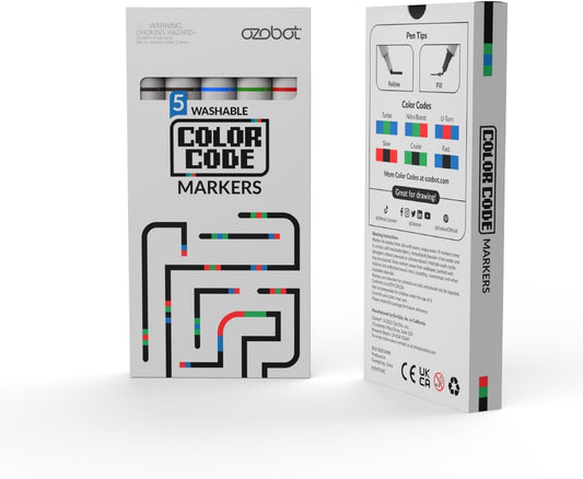 Color Coding Markers: Color Variety for Creative STEM Education, Ideal for Classroom & Home, Enhances Problem-Solving & Critical Thinking Skills, Suitable for Ages 6+, Dual-Sided, 5-Pack