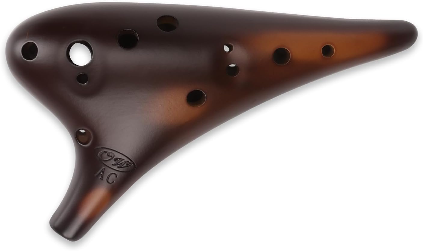 OcarinaWind "Forest Whisper" 12 Hole Ocarina Classic Straw Fire Masterpiece Collectible, Alto C Ceramic Ocarina - Highly Recommended by Shop Owner