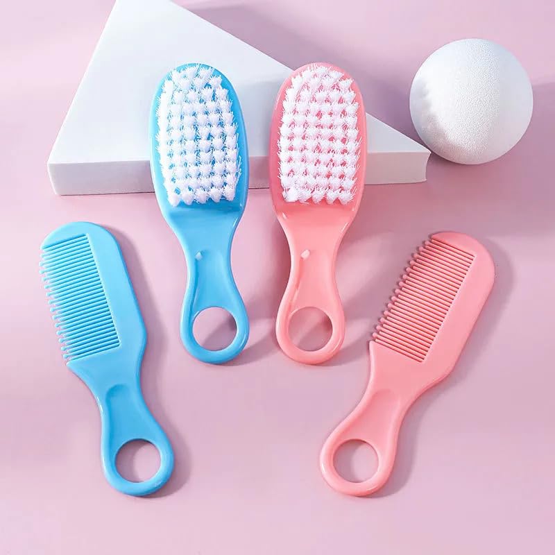Baby Comb and Brush Set – Soft Bristles for Newborns, Toddlers & Infants | Gentle Scalp Care | BPA-Free, Hypoallergenic | Baby Hairbrush for Cradle Cap & Sensitive Skin (Bright Yellow)