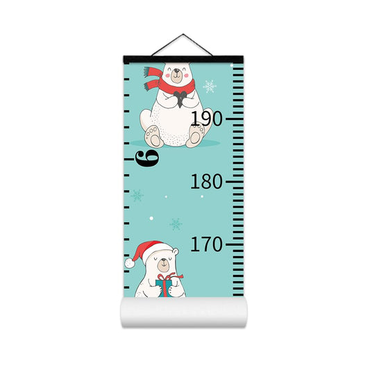 Baby Growth Chart for Wall - Height Chart for Kids Nursery Decor Wall Hanging Measurement Ruler with Black Wood Scroll Toddlers Kids Room Decor Birthday Christmas Gifts for Boys Girls 79"X7.9" (Bear)