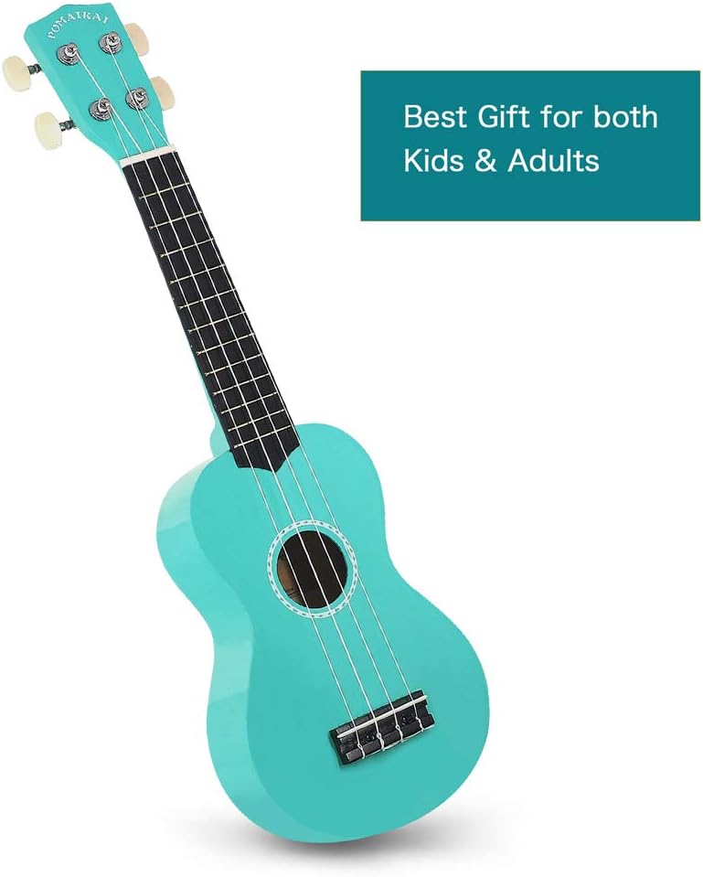 POMAIKAI Soprano Ukulele Starter Wood Ukele Hawaiian Guitar Ukelele 21" Beginner and Students (Blue)