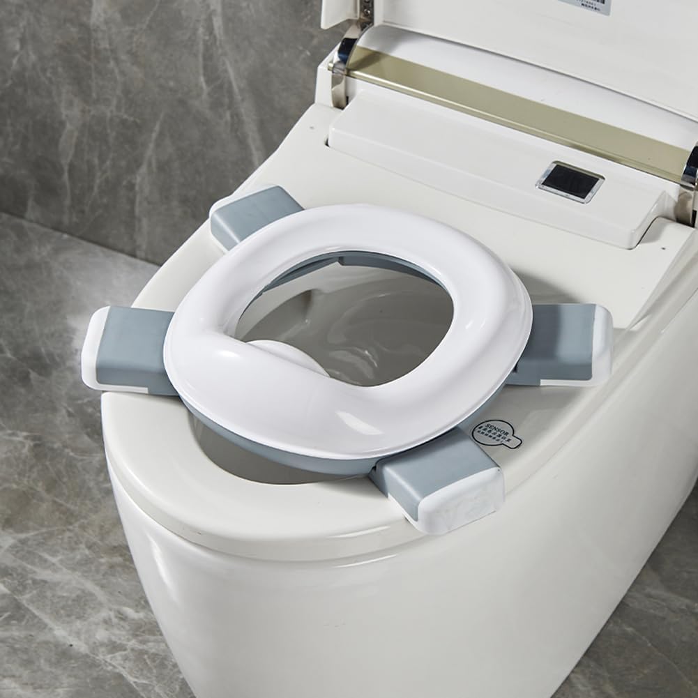 Kids Travel Potty | Foldable Car Potty | Potty Training Toilet w/Travel Bag & Potty Liners for Indoor and Outdoor (Gray)