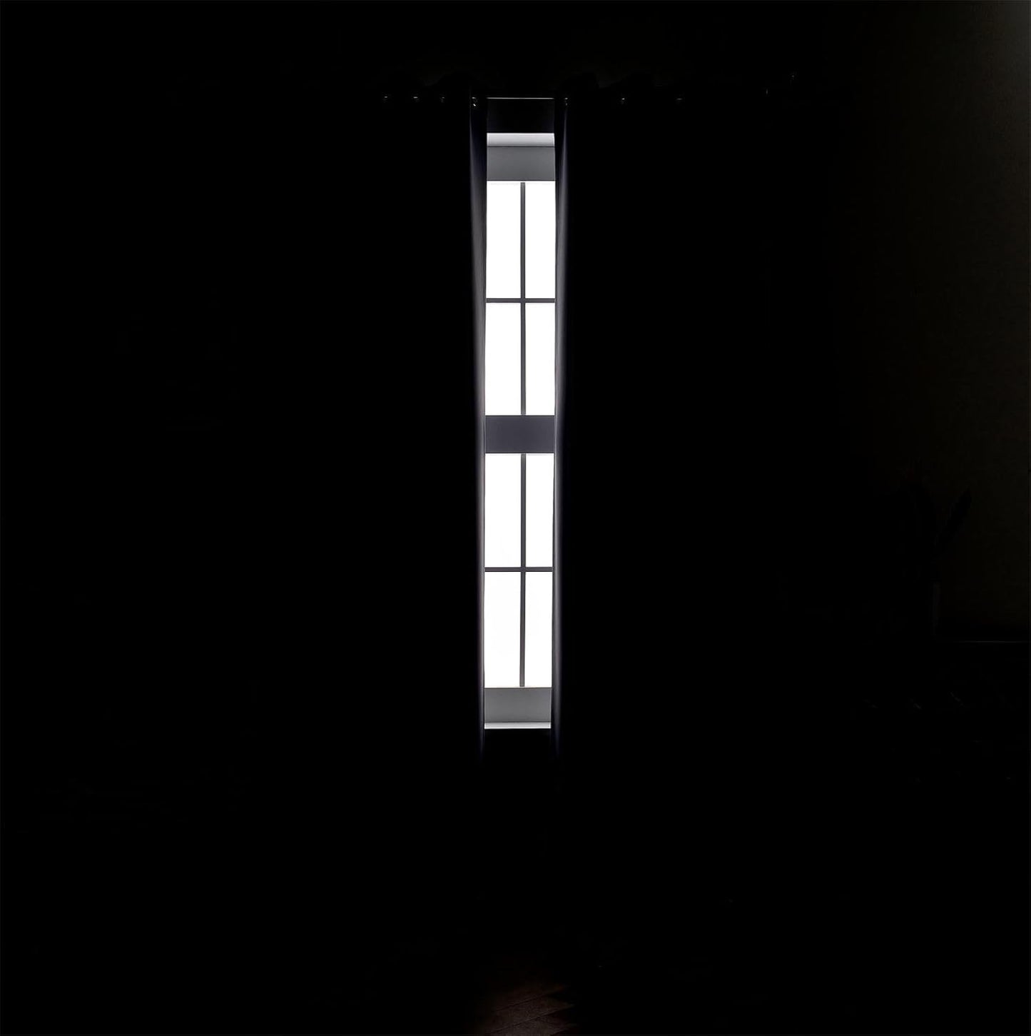 MIUCO Blackout Curtains Room Darkening Curtains Textured Grommet Window Curtains for Living Room 2 Panels 52x84 Inch Long Silver