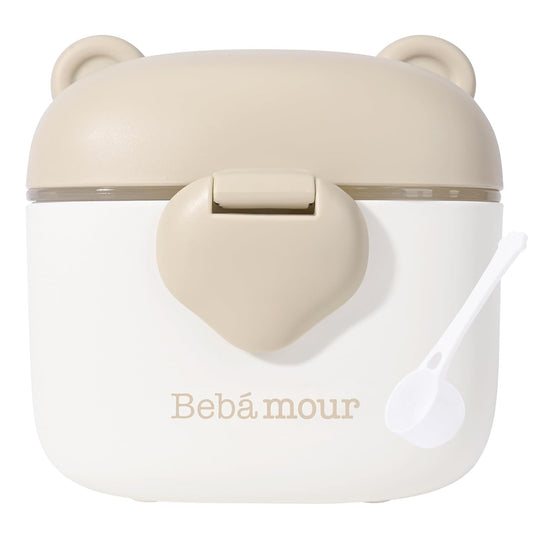 Bebamour Baby Formula Dispenser On The Go, Formula Container to Go, Formula Holder for Travel, Candy Fruit Snack Storage Container with Scoop and Leveller (Coffee)