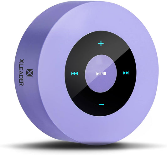 XLEADER Mini Bluetooth Speaker (Travel Case Provided) HD Sound&Rich Bass, Touch Design, 12-15H Playtime, Support Aux Input, Micro SD, Mic, Small, for iPhone Laptop Shower Office, Ideal Gifts, Purple