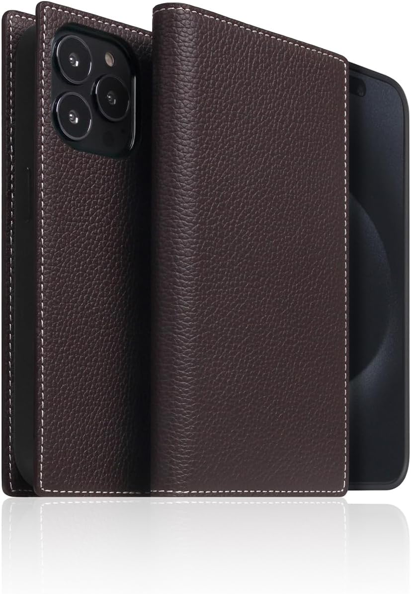 D8 Full Grain Leather Wallet Case for iPhone 15 Pro - [2-in-1] Handcrafted Detachable Diary Style with Magnetic MagSafe Back Cover, Gift Box Included (Brown Cream)
