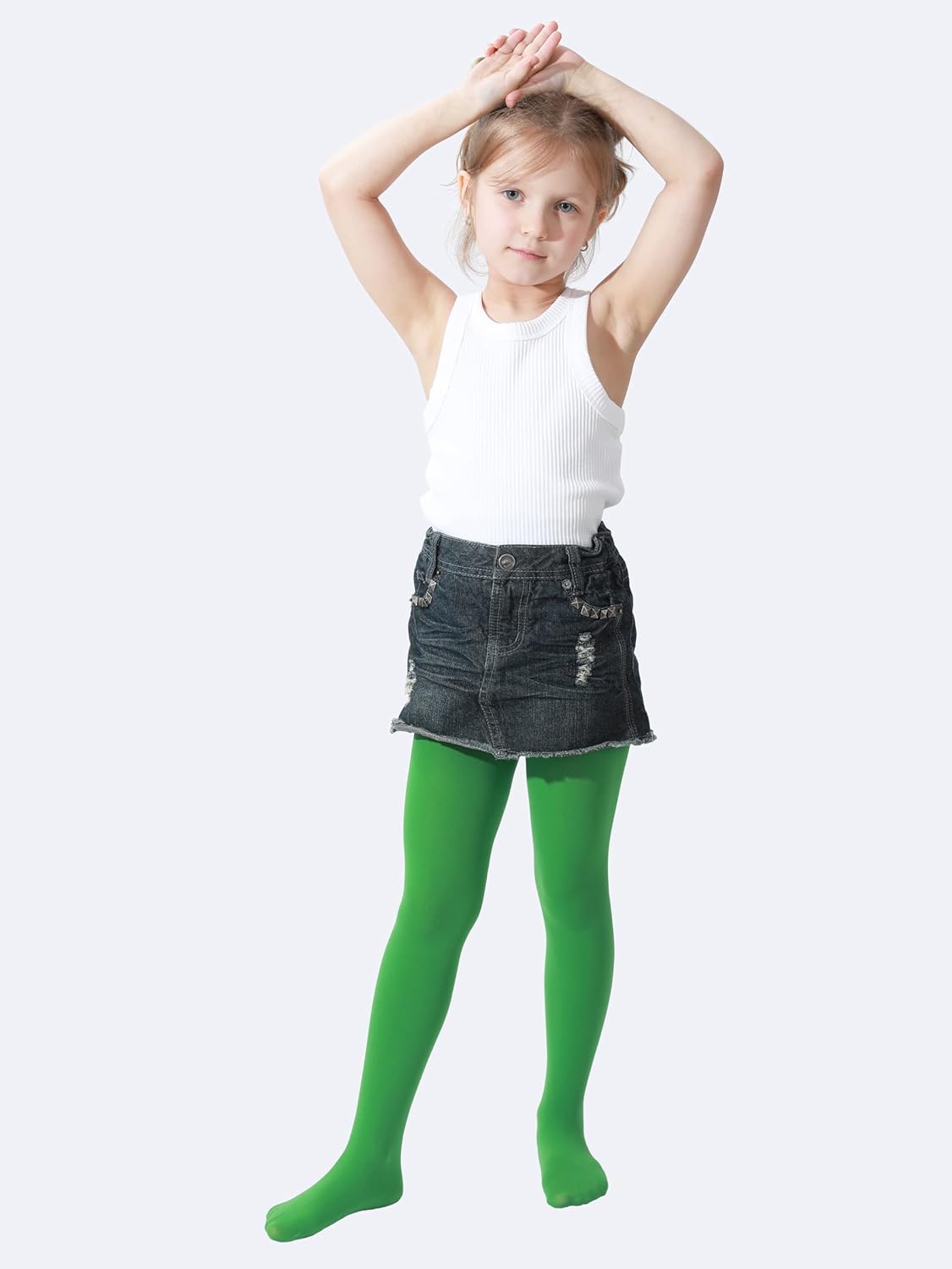 EVERSWE 3 Pairs Pack Girls Microfiber Tights Multiple Colors