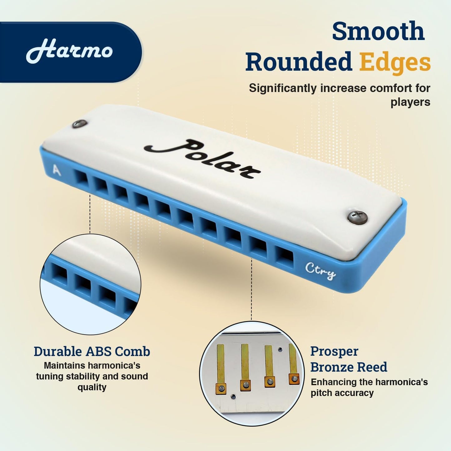 Harmo Polar Harmonica E Super Country - Designed in USA
