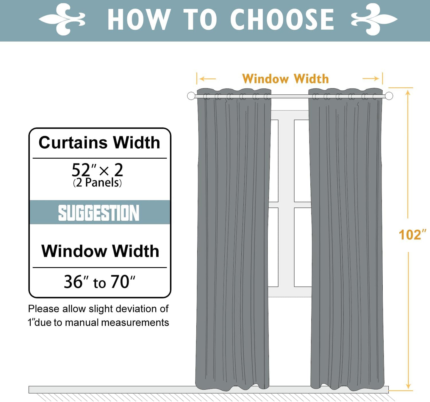 ChrisDowa Room Darkening Curtains 102 Inches Long 2 Panels Set for Living Room, Grommet Thermal Insulated Blackout Curtains for Bedroom (Beige, 52 x 102 Inch)