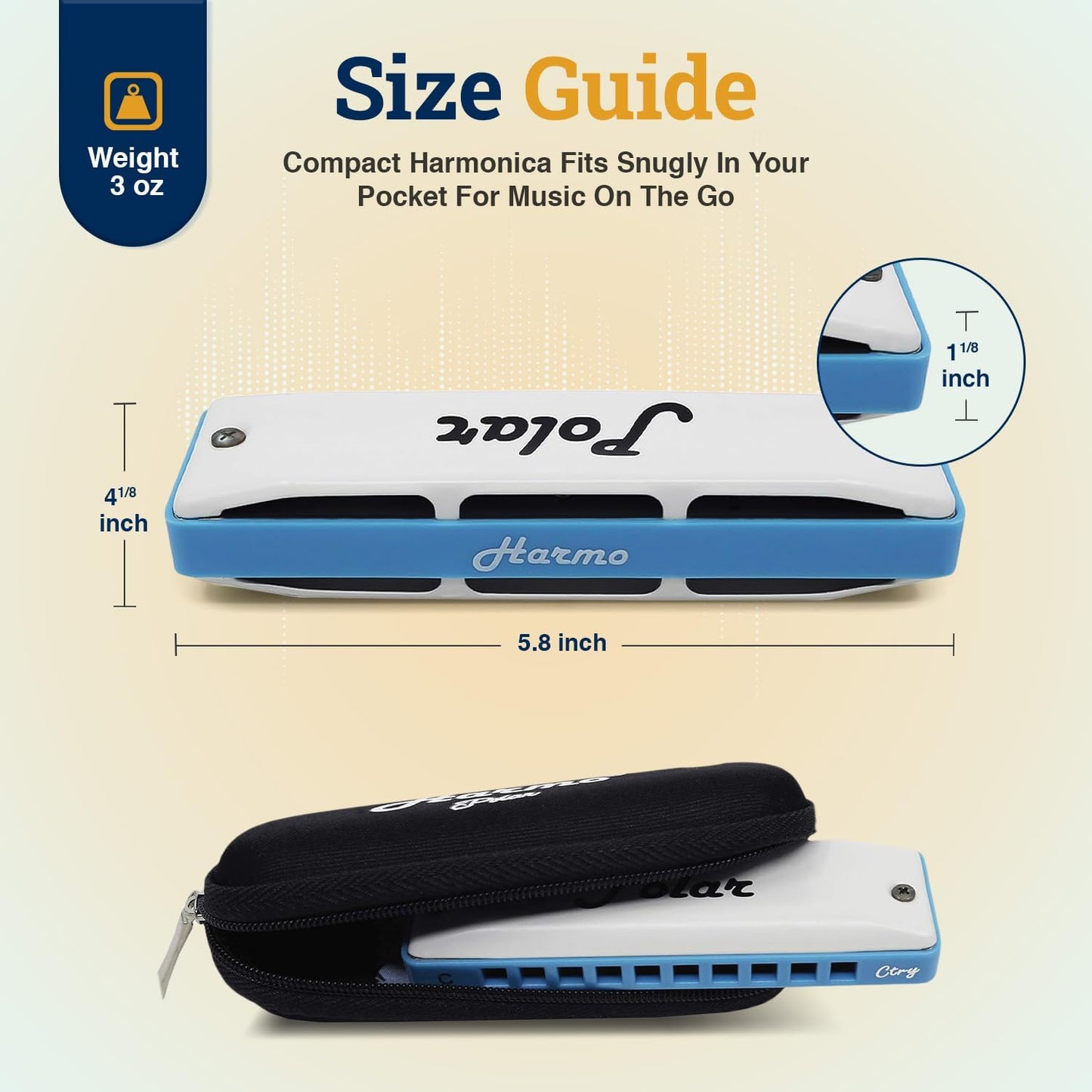 Harmo Polar Diatonic Harmonica Key of Ab, Super Country Tuned - Ideal for Bluegrass, Jazz, and Celtic Music, Mouth Organ With Case, Harmonica for Adults, Beginners & Professionals