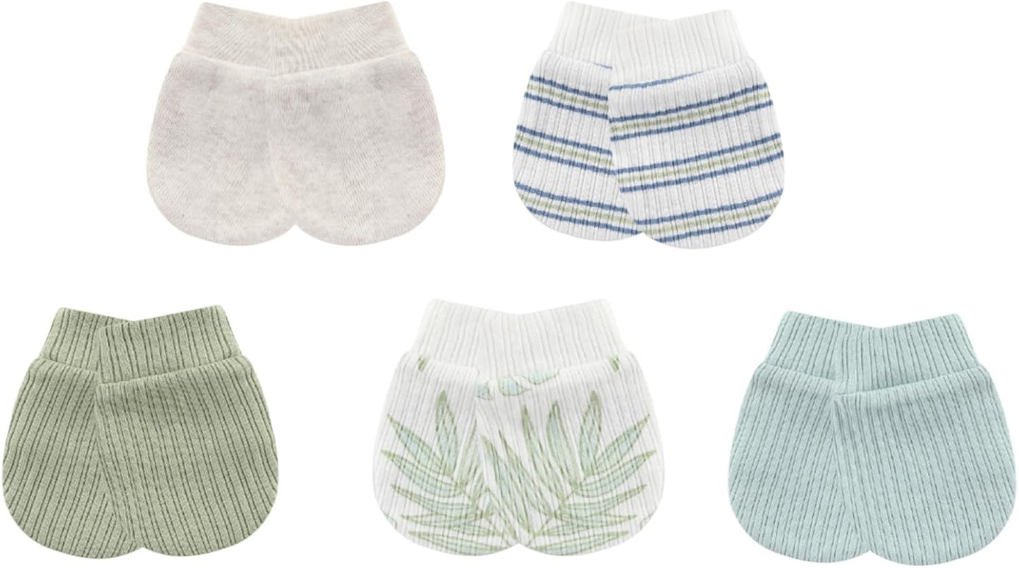 Baby Hat and Mittens Set Cotton Newborn Baby Hats Caps for Boys and Girls, 0-6 Months