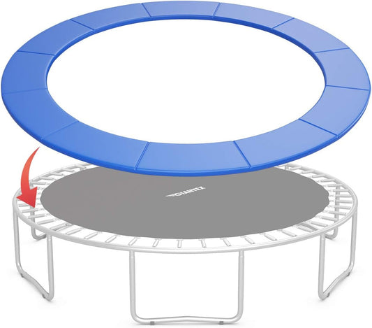Giantex Trampoline Pad, 8ft 10ft 12ft 14ft 15ft 16ft Trampoline Replacement Safety Pad, No Holes for Pole, Waterproof Trampoline Accessories Spring Cover