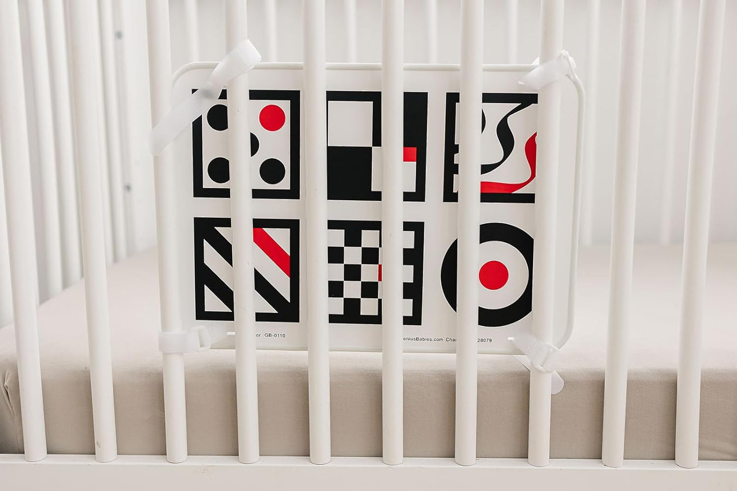 Baby Mirror - Large Crib Mirror - Double-Sided with High Contrast Images - Baby Safe Mirror - NICU Approved - Shatterproof with Hospital Grade Rubber by Genius Baby Toys