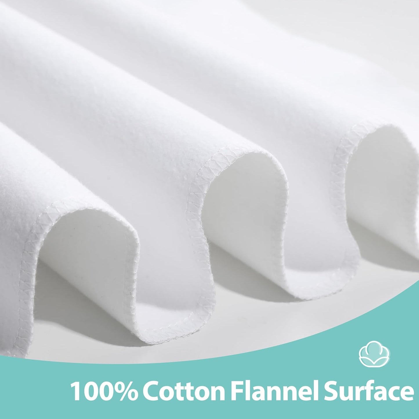 Washable Underpads, 34" x 52" (Pack of 2) Extra Heavy Absorbency ,100% Waterproof Mattress Protector,Flannel Cotton Underpads for Kids, Adults,Pets,Bed, Couch, Sofa, Floor,Home