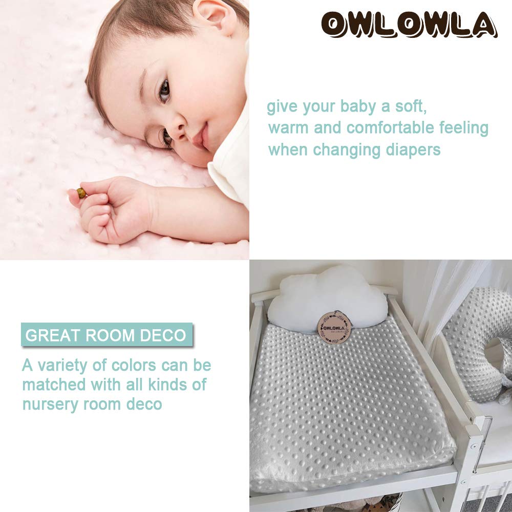 Owlowla Changing Pad Cover, Soft Minky Dots Changing Table Sheets for Baby Boy and Girl(Blush Pink)